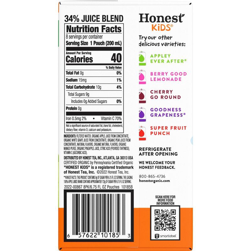 slide 4 of 6, Honest Kids Twisted Tropical Tango - 8pk/6.75 fl oz Pouches, 8 ct; 6.75 fl oz