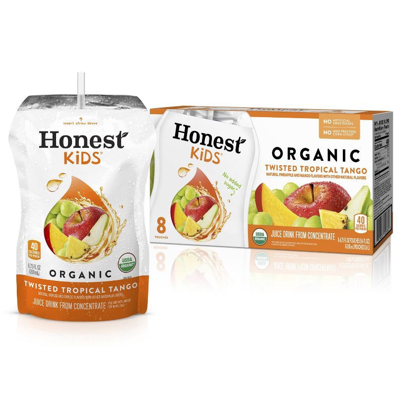 slide 1 of 6, Honest Kids Twisted Tropical Tango - 8pk/6.75 fl oz Pouches, 8 ct; 6.75 fl oz