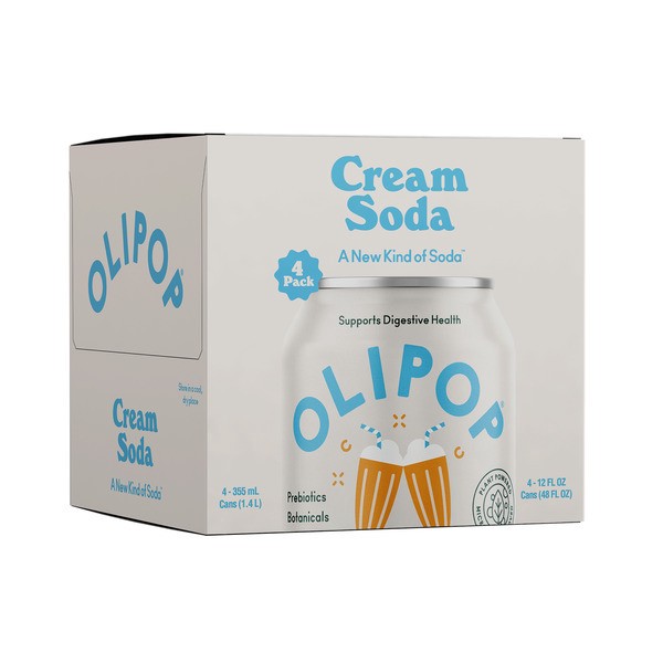 slide 1 of 1, OLIPOP Prebiotic Soda, Cream Soda, Shelf Stable, 12 ct, 12 fl oz