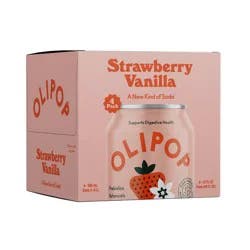 OLIPOP Prebiotic Soda, Strawberry Vanilla, Shelf Stable