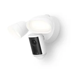 Ring Floodlight Cam 4K Pro - Retinal 4K, 10x Enhanced Zoom for detail at a distance, motion-activated floodlights - White
