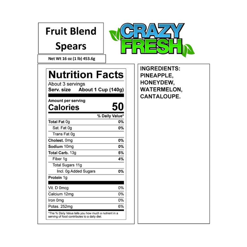slide 6 of 7, Crazy Fresh Four Fruit Blend Spears - 15oz, 15 oz