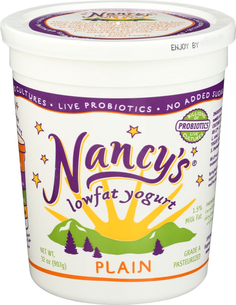 slide 1 of 9, Nancy's Probiotic Lowfat Plain Yogurt 32 oz, 32 oz