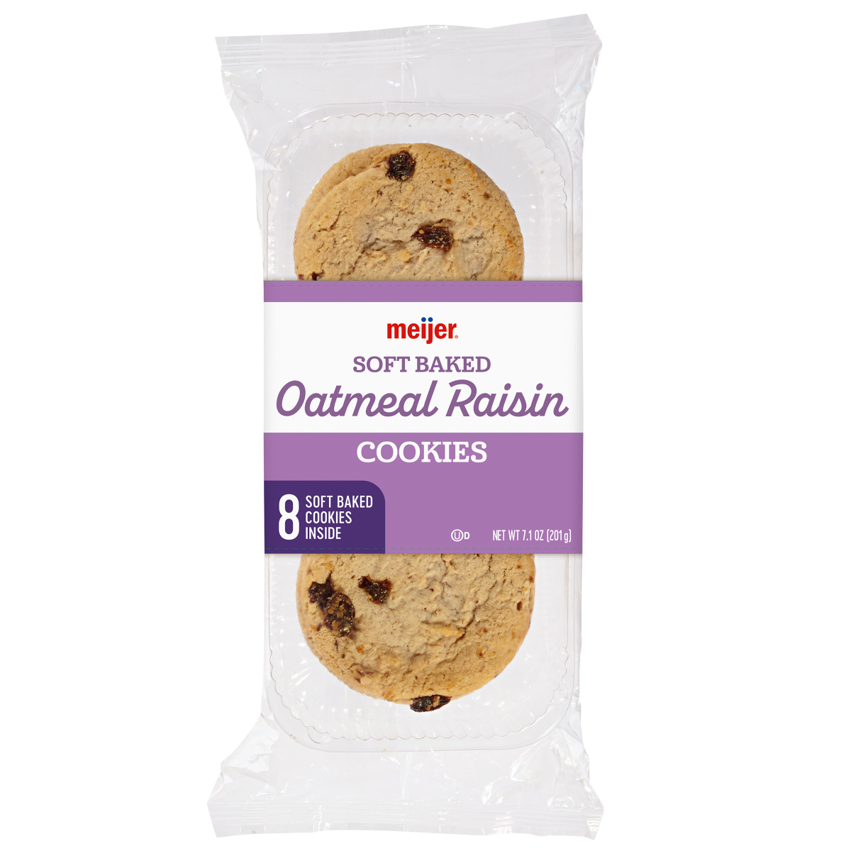 slide 1 of 9, Meijer Oatmeal Raisin Soft Baked Cookies, 7.1 oz