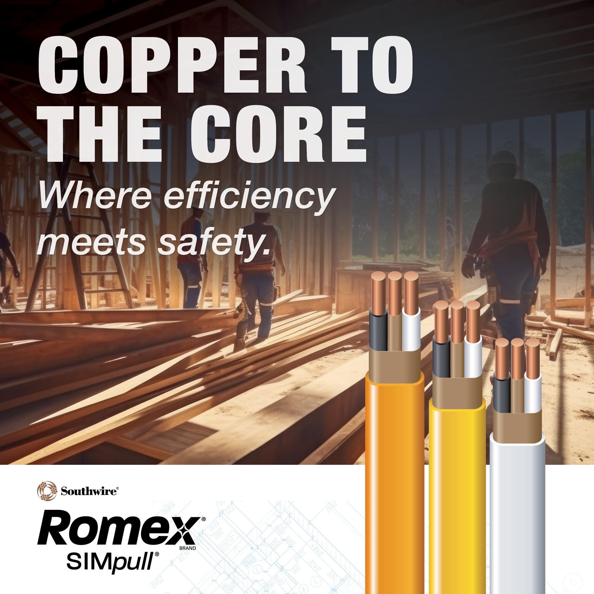 slide 4 of 6, Southwire 50-ft 14 / 3 / Romex SIMpull Solid Indoor CU NM-B W/G Individual pack ( By-the-roll ), 1 ct