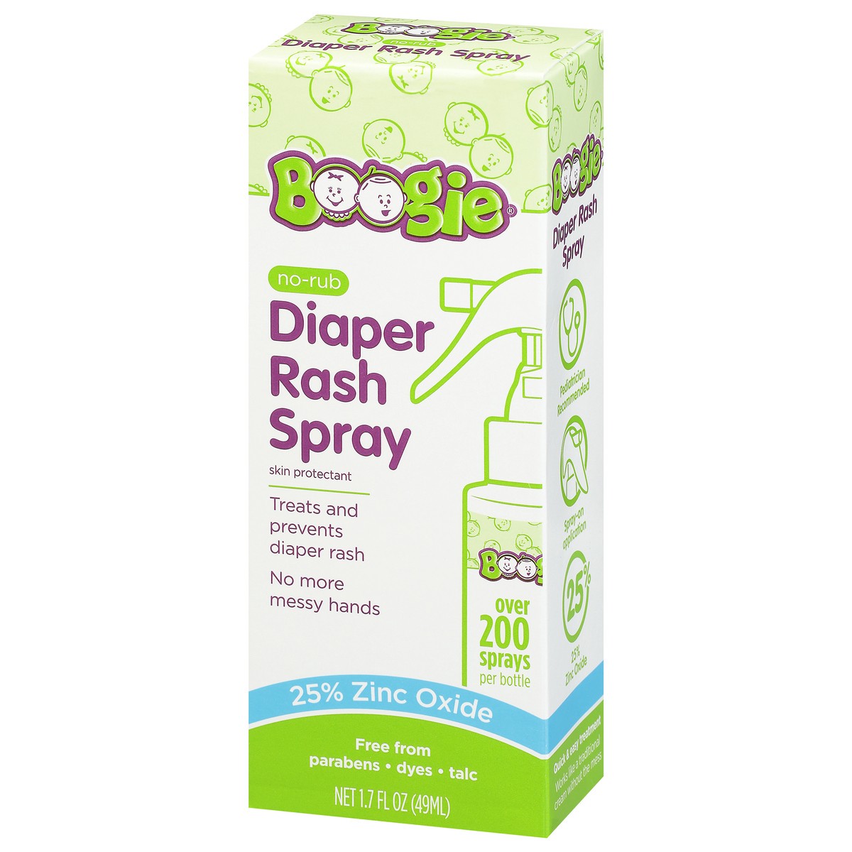 slide 7 of 9, Boogie No-Rub Diaper Rash Spray 1.7 fl oz, 1.7 fl oz