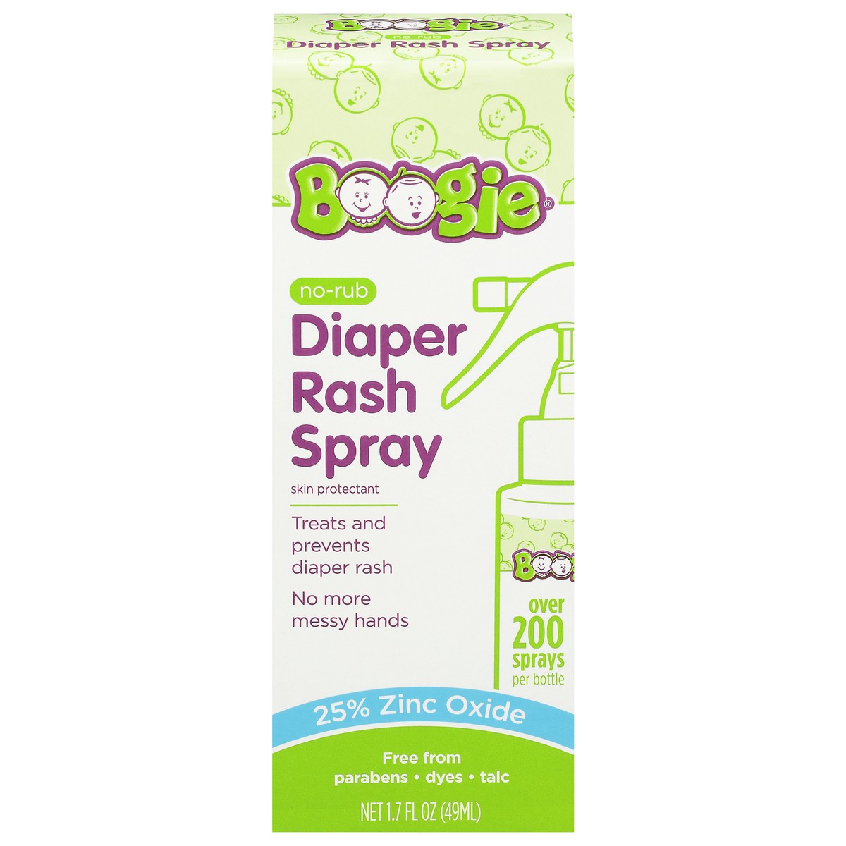 slide 1 of 9, Boogie No-Rub Diaper Rash Spray 1.7 fl oz, 1.7 fl oz