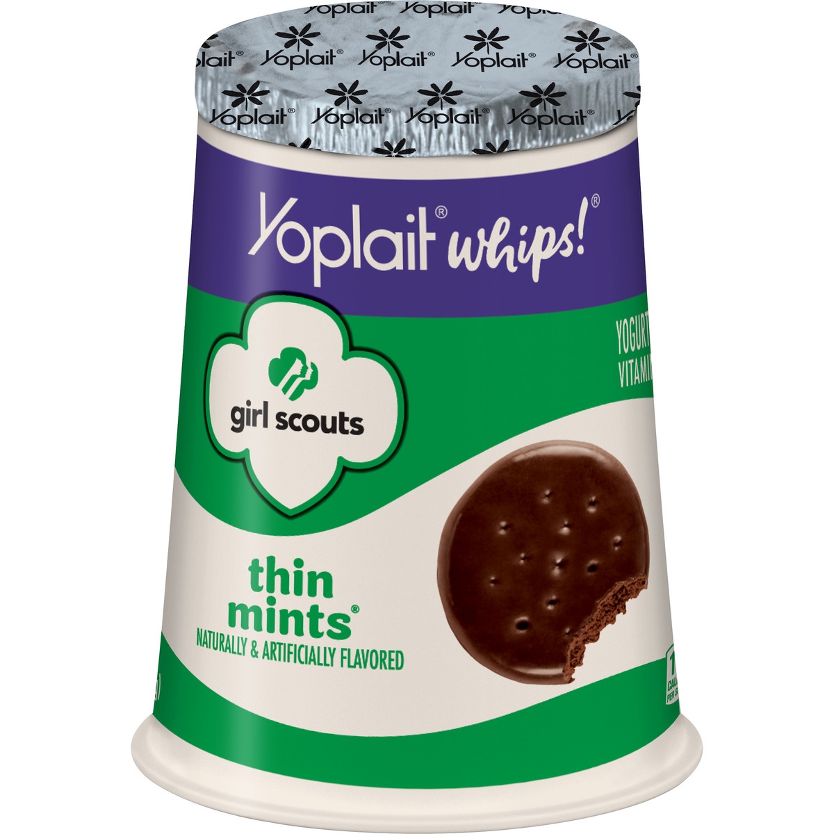 slide 1 of 1, Yoplait Whips Girl Scouts Thin Mint Yogurt, 4 oz