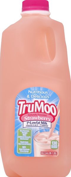 slide 1 of 1, TruMoo 1% Strawberry Milk - 1 Half Gallon, 1/2 gal