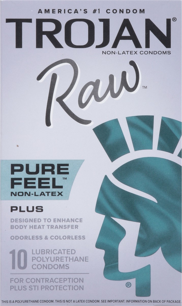 slide 5 of 9, Trojan Raw Non-Latex Lubricated Condoms, 10ct, 10 ct