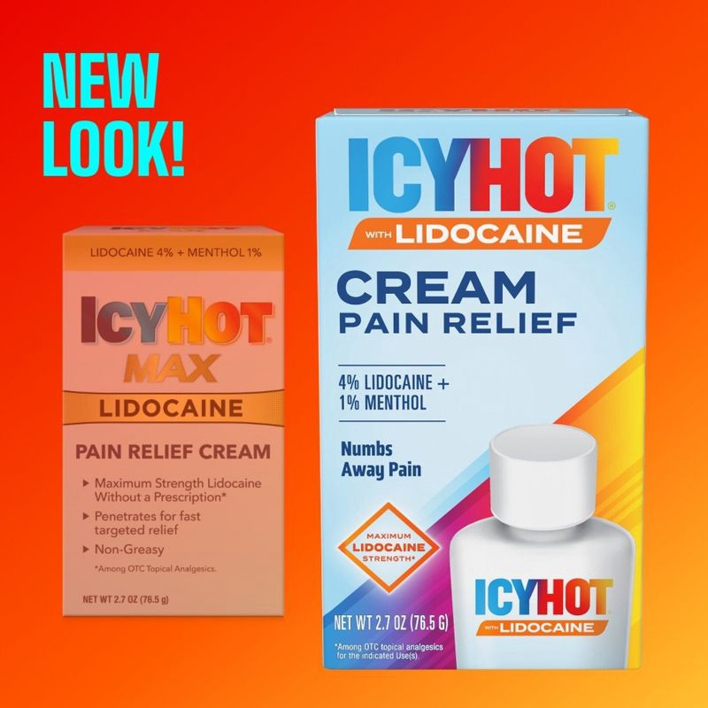 slide 3 of 9, Icy Hot Pain Relieving Cream with Lidocaine - 2.7oz, 2.7 oz