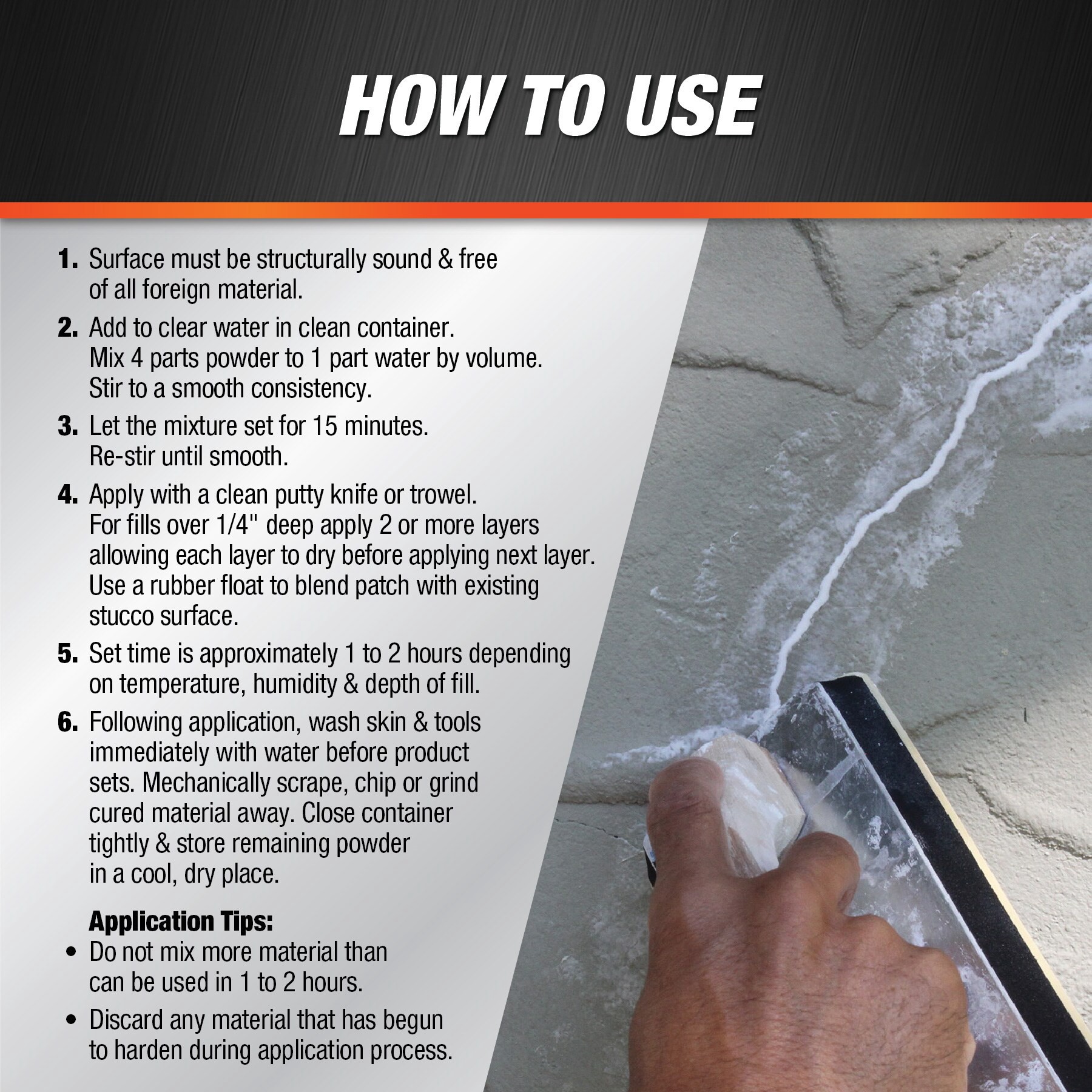 slide 3 of 4, DAP White Interior/Exterior Waterproof , Stucco patch 25 Pound(s), 1 ct