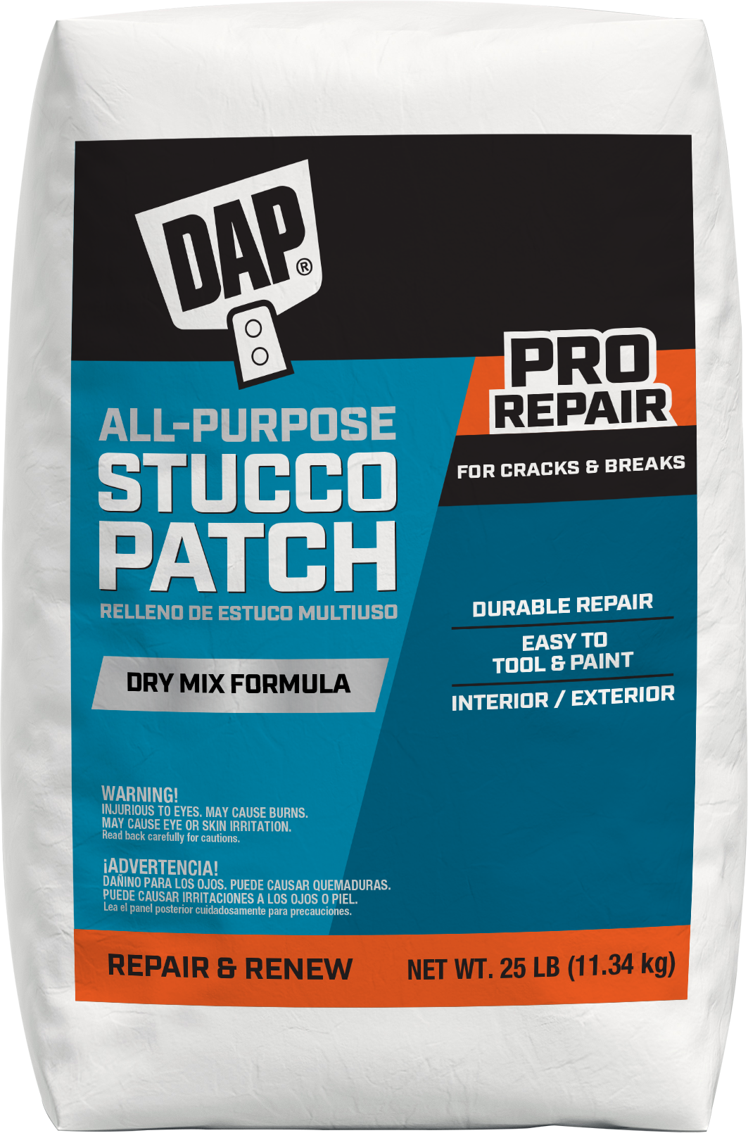 slide 1 of 4, DAP White Interior/Exterior Waterproof , Stucco patch 25 Pound(s), 1 ct