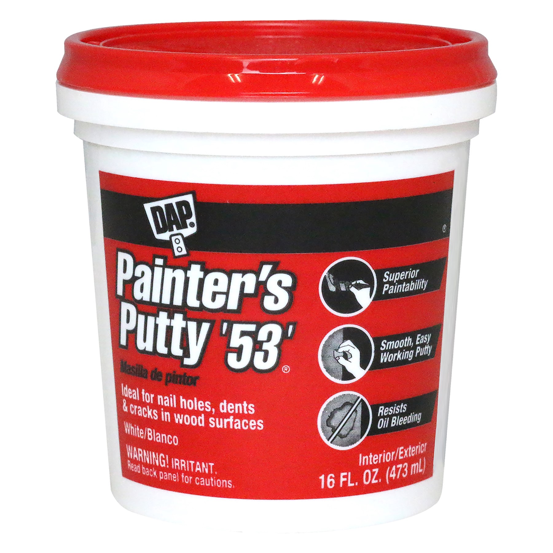 slide 1 of 6, DAP Painters Putty White Interior/Exterior Waterproof , Spackling 1 Pint(s), 1 ct