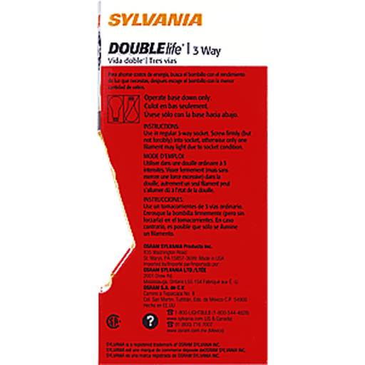 slide 7 of 9, Sylvania Light Bulb Double Life 3 Way, 1 ct