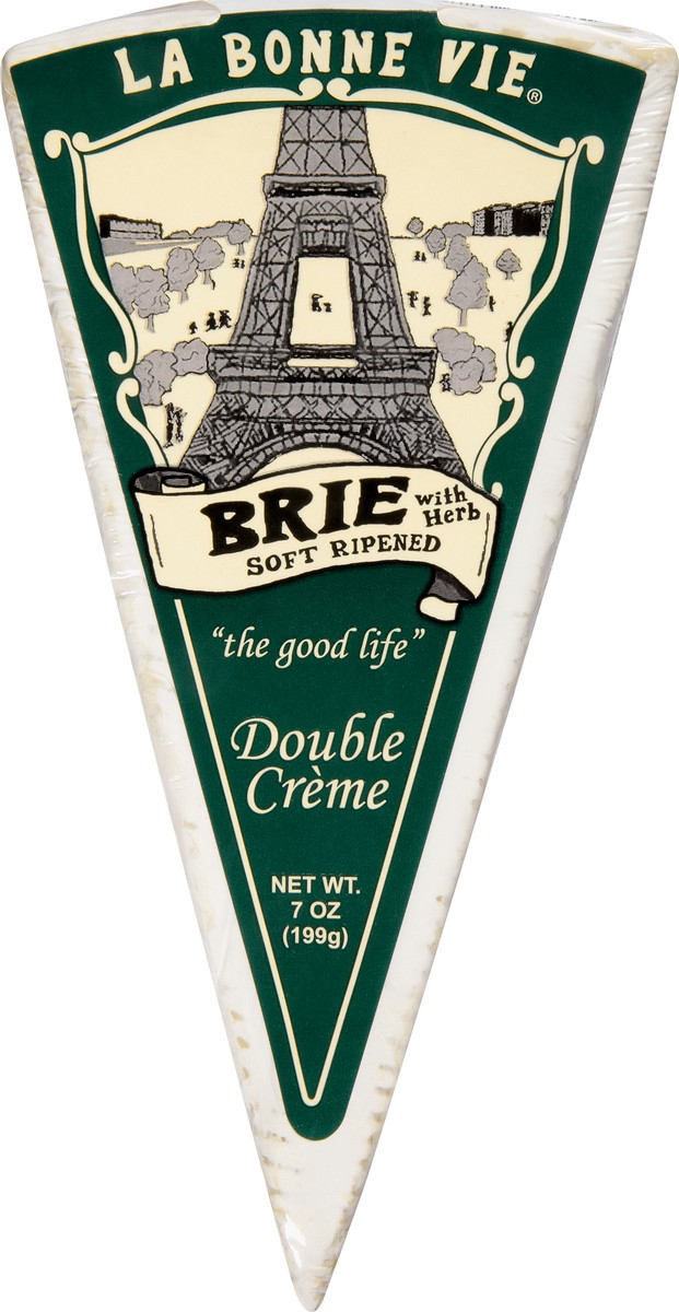 slide 7 of 11, La Bonne Vie Cheese, Brie with Herb, Double Creme, 7 oz
