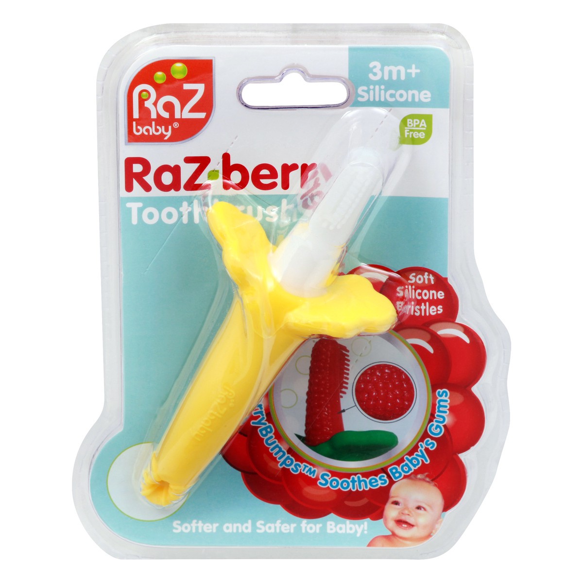 slide 6 of 11, RaZbaby RaZ-berry 3+ Months Toothbrush 1 ea, 1 ea