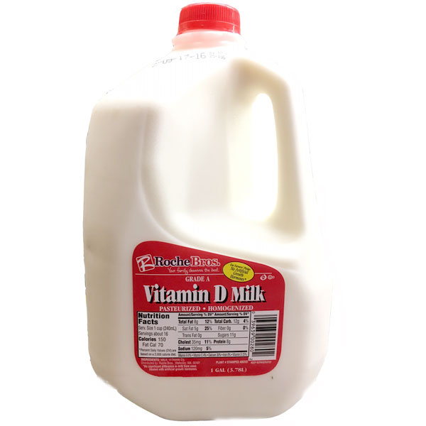 slide 1 of 1, Roche Bros. Milk - Whole, 128 fl oz