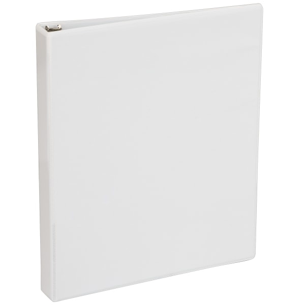 slide 1 of 1, Just Basics Round-Ring View Binder, 1'' Rings, 40% Recycled, White, 1 ct