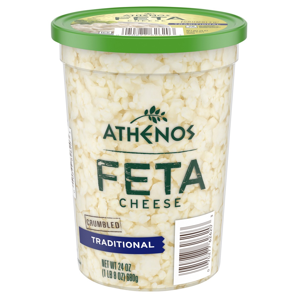 slide 13 of 14, Athenos Traditional Crumbled Feta Cheese, 24 oz Tub, 1 ct