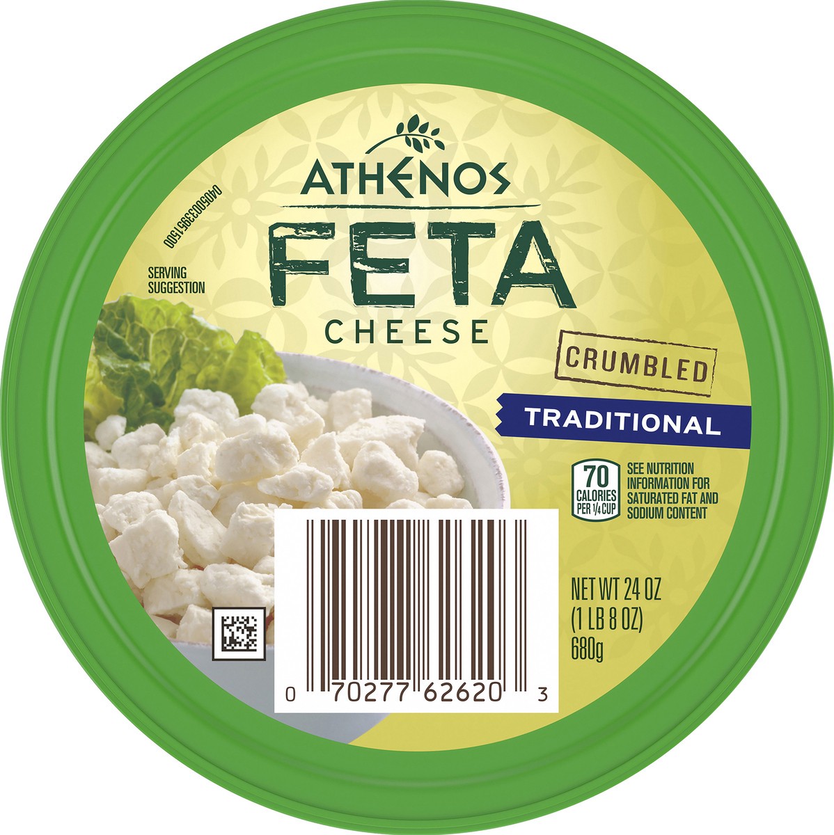 slide 3 of 14, Athenos Traditional Crumbled Feta Cheese, 24 oz Tub, 1 ct