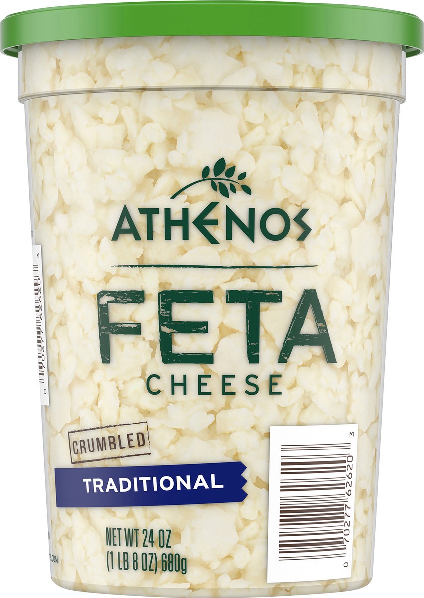 slide 9 of 14, Athenos Traditional Crumbled Feta Cheese, 24 oz Tub, 1 ct