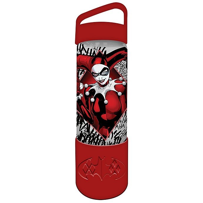 slide 1 of 1, DC Comics Harley Quinn Glass Water Bottle with Silicone Bottom, 20 oz