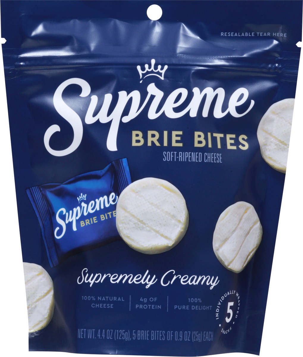 slide 12 of 13, Supreme Supremely Creamy Soft-Ripened Cheese Brie Bites 5 ea, 5 ct