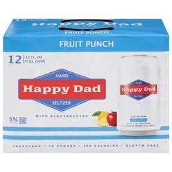 Happy Dad Fruit Punch Hard Seltzer with Electrolytes 12 - 12 fl oz Cans