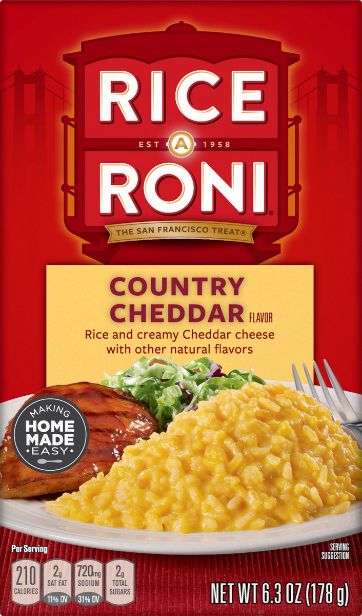 slide 3 of 6, Rice-A-Roni Rice And Creamy Country Cheddar Flavor 6.3 Oz, 6.3 oz
