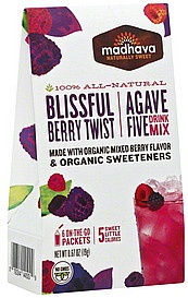 slide 1 of 1, Madhava Agave Five Drink Mix Blissful Berry Twist, 6 ct