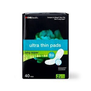 slide 1 of 1, CVS Health Ultra Thin Pads Super, 40 Ct, 1 ct