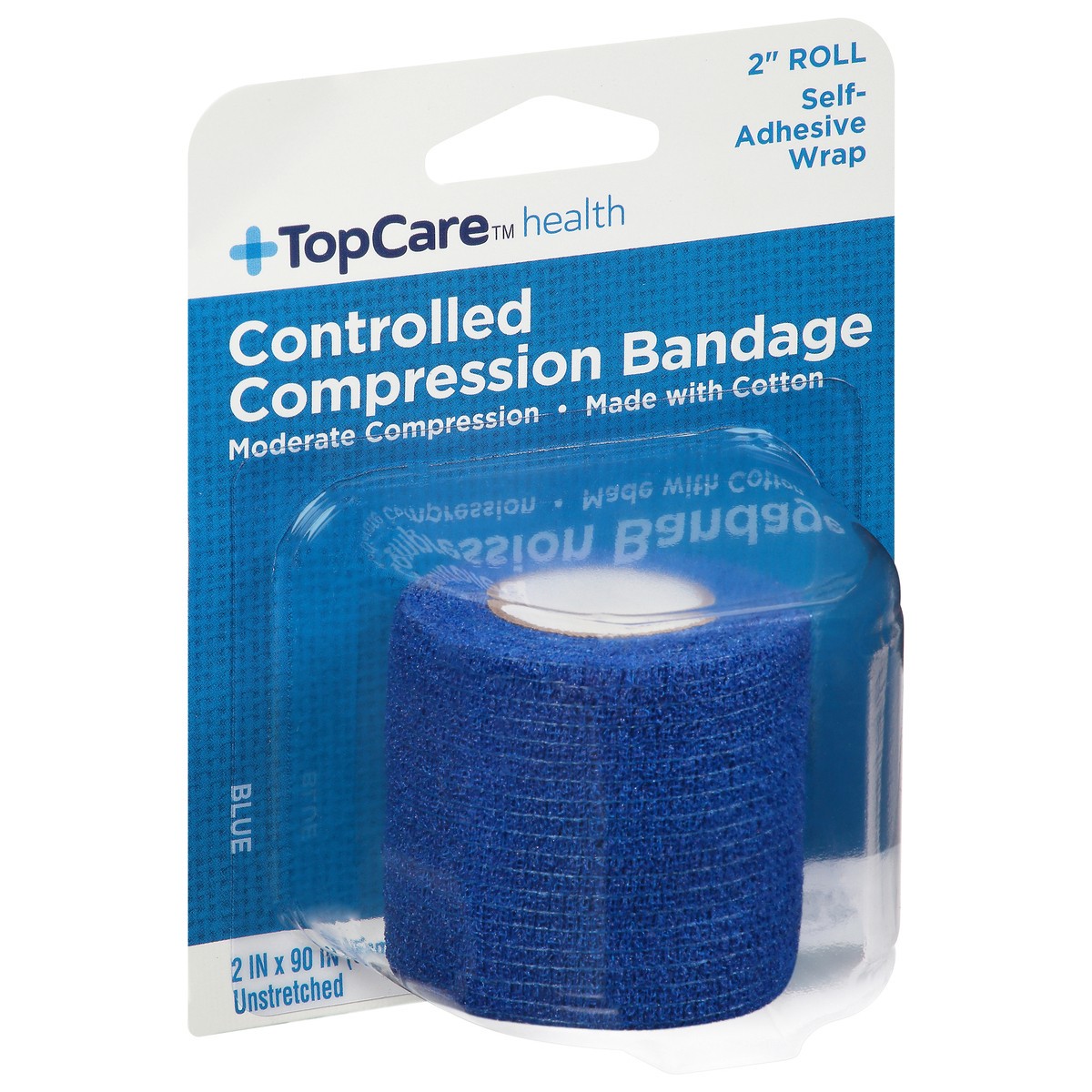 slide 9 of 9, TopCare Health 2 Inch Roll Blue Unstretched Controlled Compression Bandage 1 ea, 1 ct