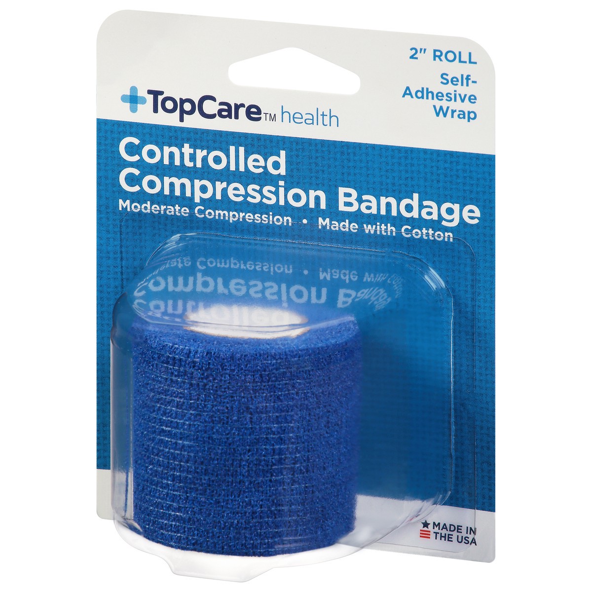 slide 2 of 9, TopCare Health 2 Inch Roll Blue Unstretched Controlled Compression Bandage 1 ea, 1 ct