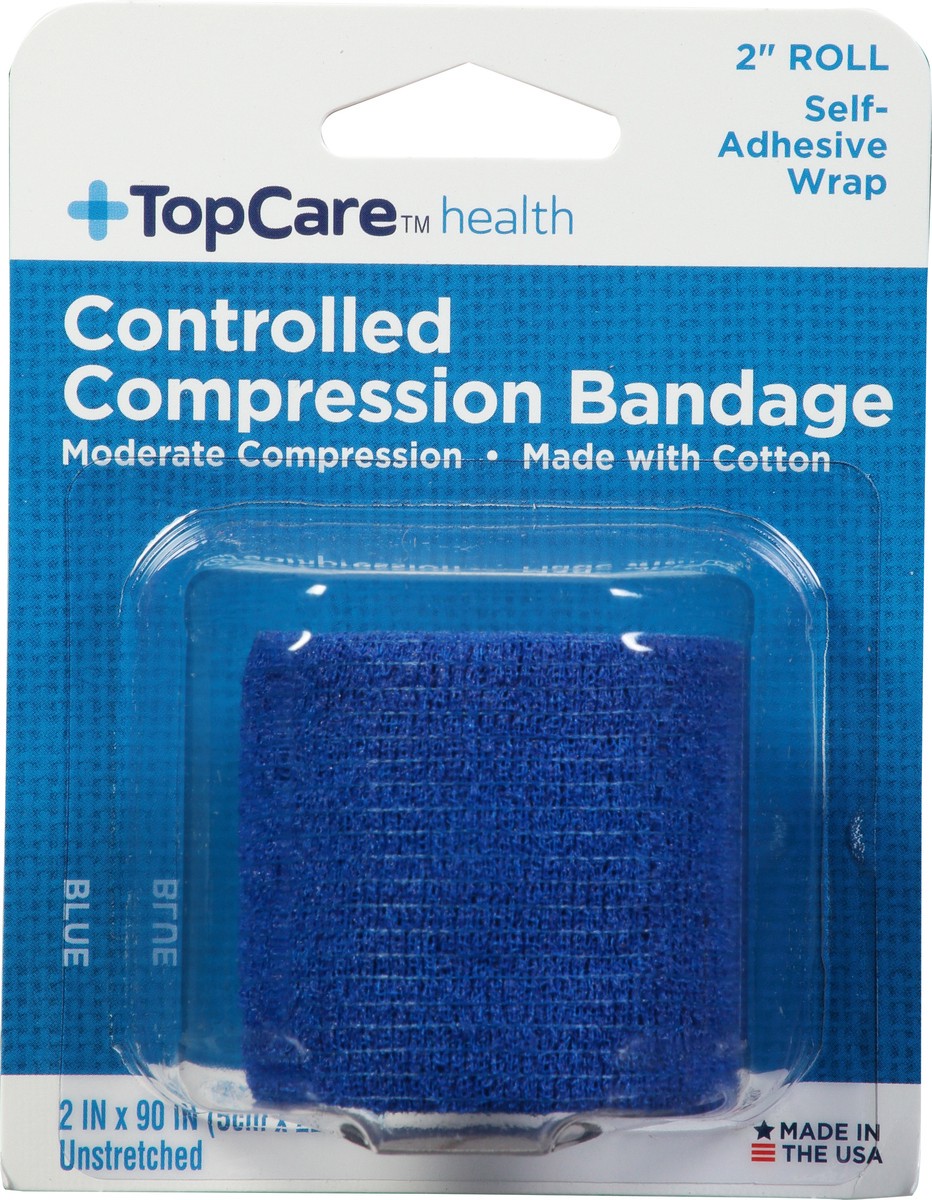 slide 5 of 9, TopCare Health 2 Inch Roll Blue Unstretched Controlled Compression Bandage 1 ea, 1 ct