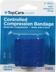 TopCare Health 2 Inch Roll Blue Unstretched Controlled Compression Bandage 1 ea