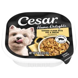 Cesar Home Delights Sausage Flavor with Egg & Cheese in Sauce Canine Cuisine 3.5 oz