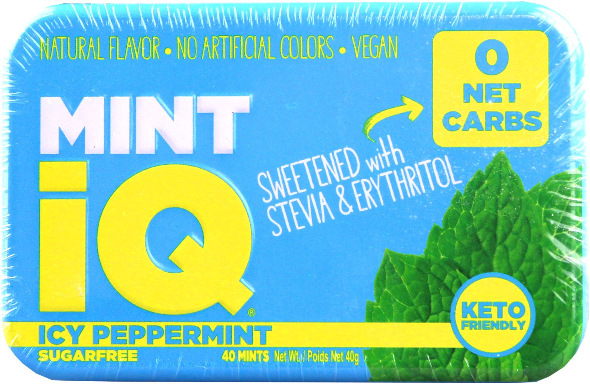 slide 1 of 1, Mint Iq Icy Peppermint Sugarfree, 40 ct