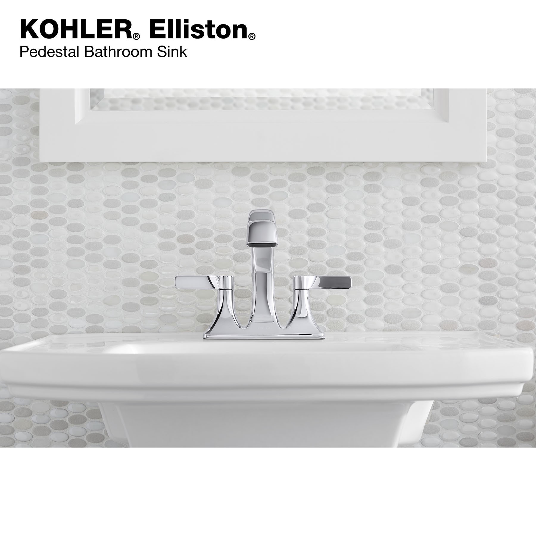 slide 2 of 6, KOHLER Elliston Vitreous china Traditional White Pedestal Sink Top ( 25-in x 20-in x 6.94-in, 1 ct