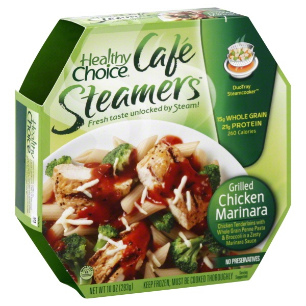 slide 1 of 1, Healthy Choice Cafe Steamers Grilled Chicken Marinara, 9.5 oz