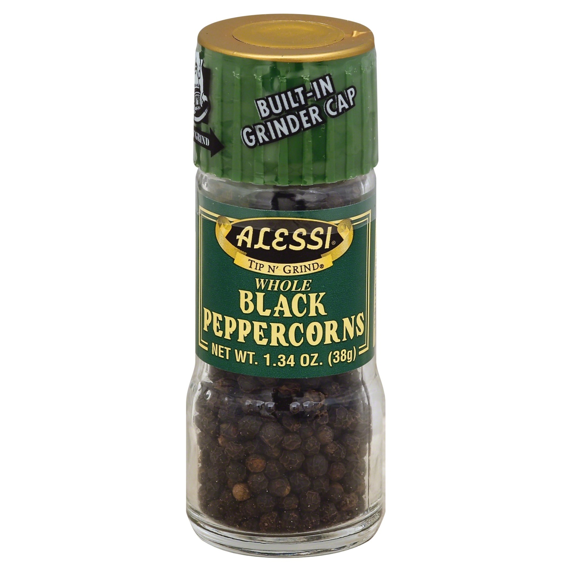 slide 1 of 1, Alessi Tip N' Grind Whole Black Peppercorns, 1.34 oz