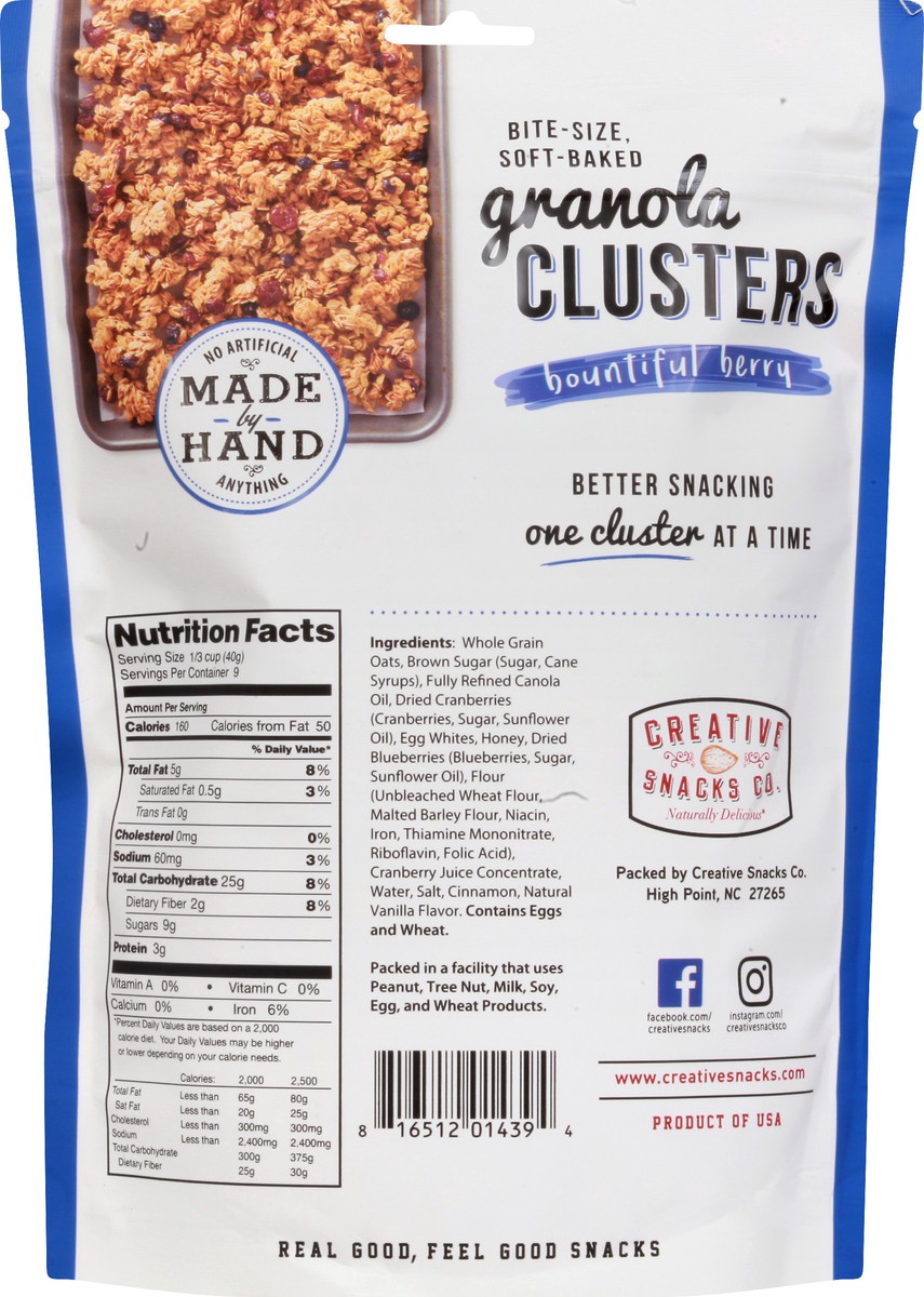 slide 8 of 8, Creative Snacks Co. Granola Clusters, Bountiful Berry, 12 oz