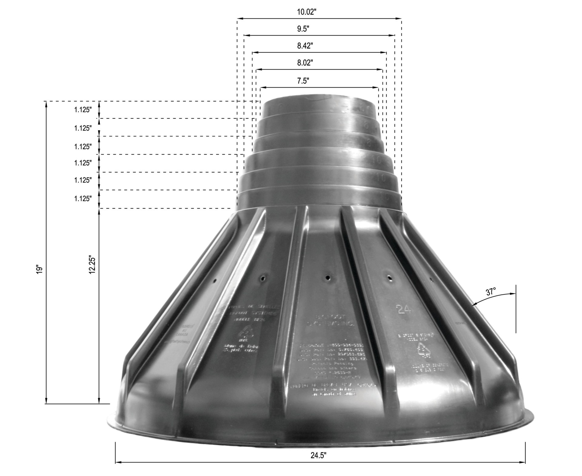 slide 3 of 5, Bigfoot Systems 25.5-in x 19-in Concrete Form Footing, 1 ct