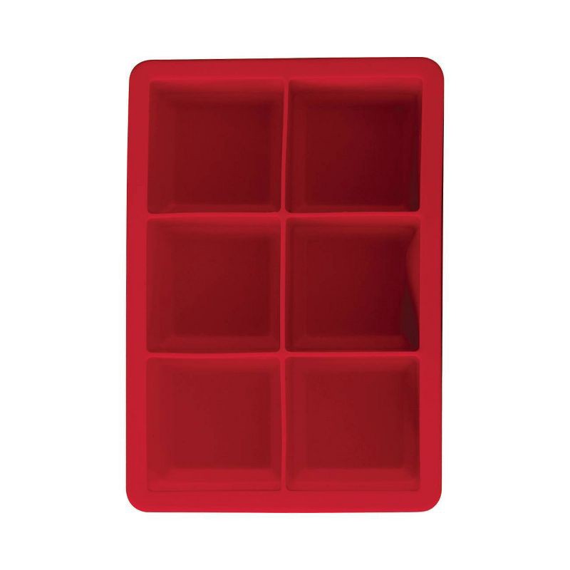 slide 2 of 4, Houdini Silicone Ice Tray Red: Reusable 6-Cavity Ice Mold, Dishwasher-Safe, 590ml Capacity, 590 ml