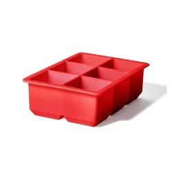 Houdini Silicone Ice Tray Red: Reusable 6-Cavity Ice Mold, Dishwasher-Safe, 590ml Capacity
