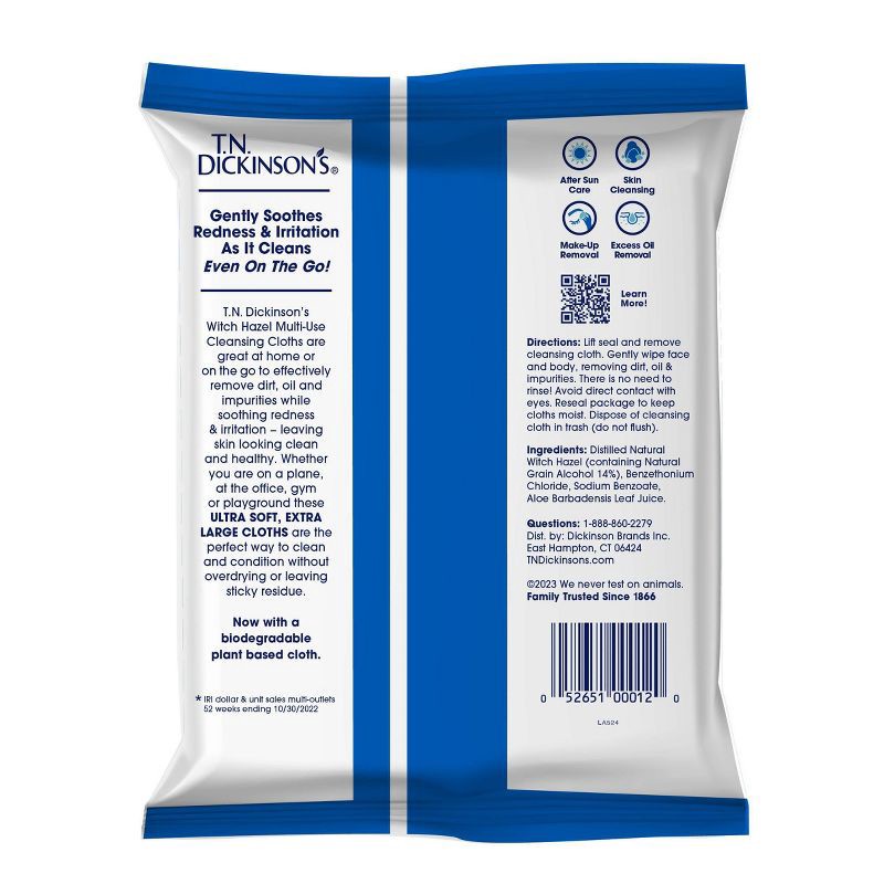 slide 2 of 6, T.N. Dickinson's Witch Hazel Cleansing Cloths - 25ct, 25 ct