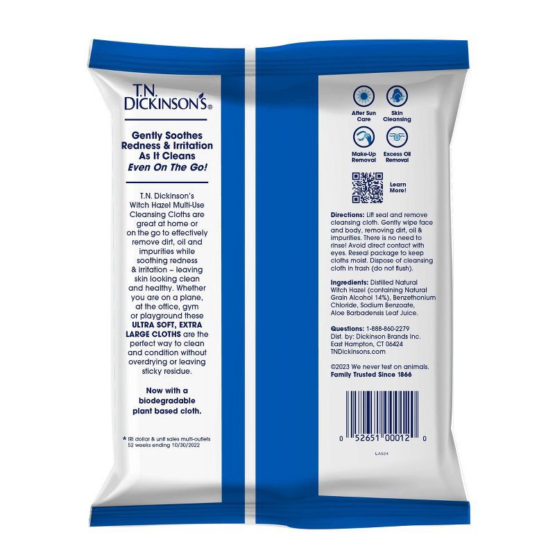 slide 3 of 10, T.N. Dickinson's Witch Hazel Cleansing Cloths - 25ct, 25 ct