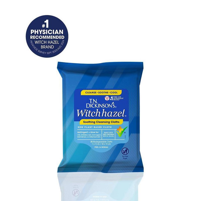 slide 10 of 10, T.N. Dickinson's Witch Hazel Cleansing Cloths - 25ct, 25 ct