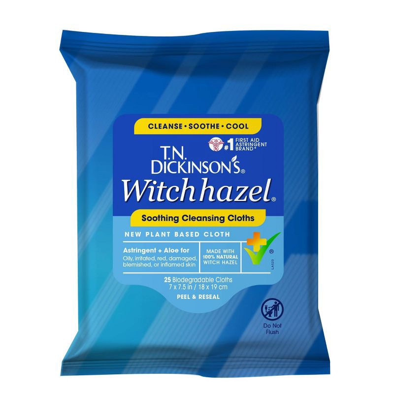 slide 1 of 10, T.N. Dickinson's Witch Hazel Cleansing Cloths - 25ct, 25 ct