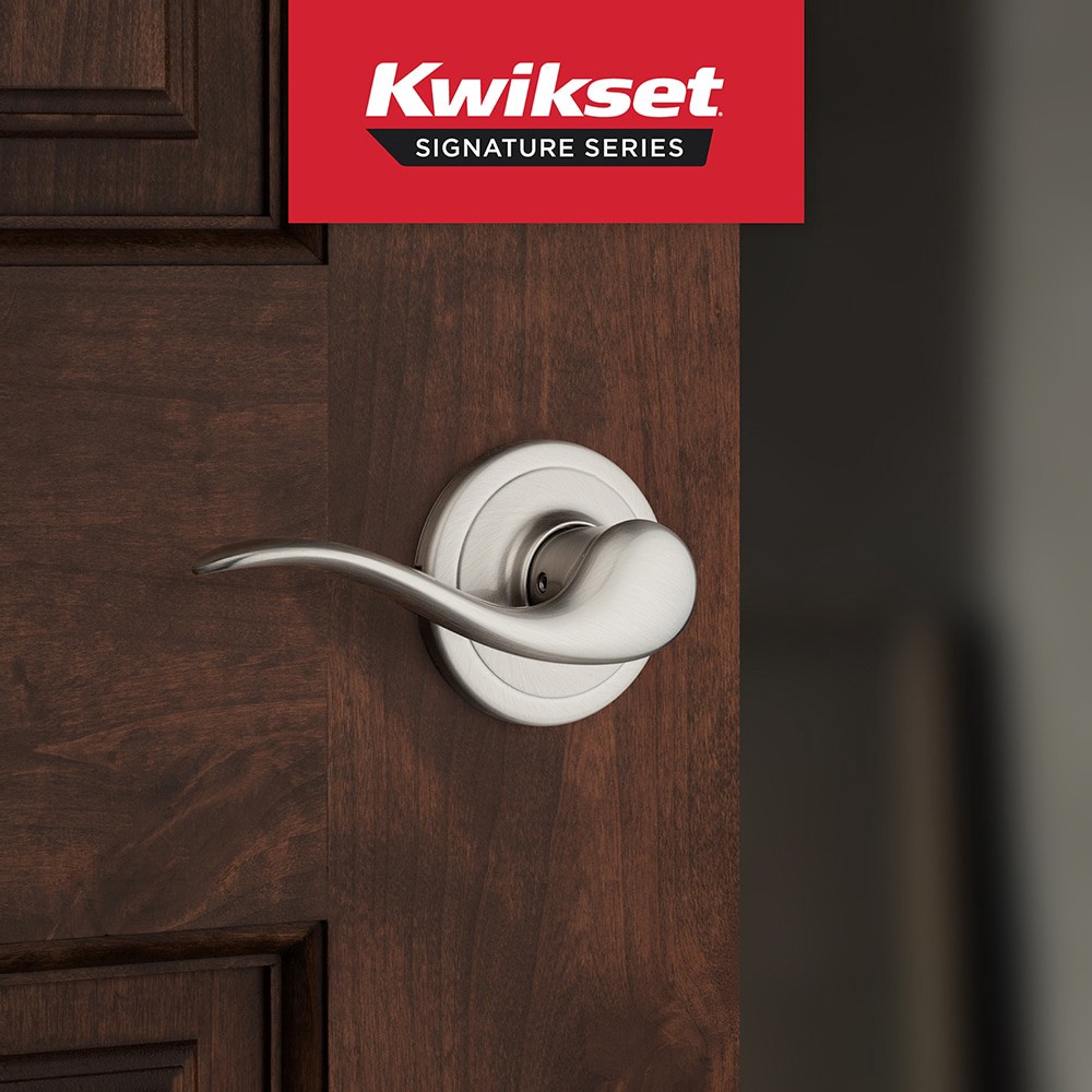 slide 2 of 6, Kwikset Signature Series Tustin Satin Nickel Interior or Exterior Hall/Closet Passage Door Handle, 1 ct